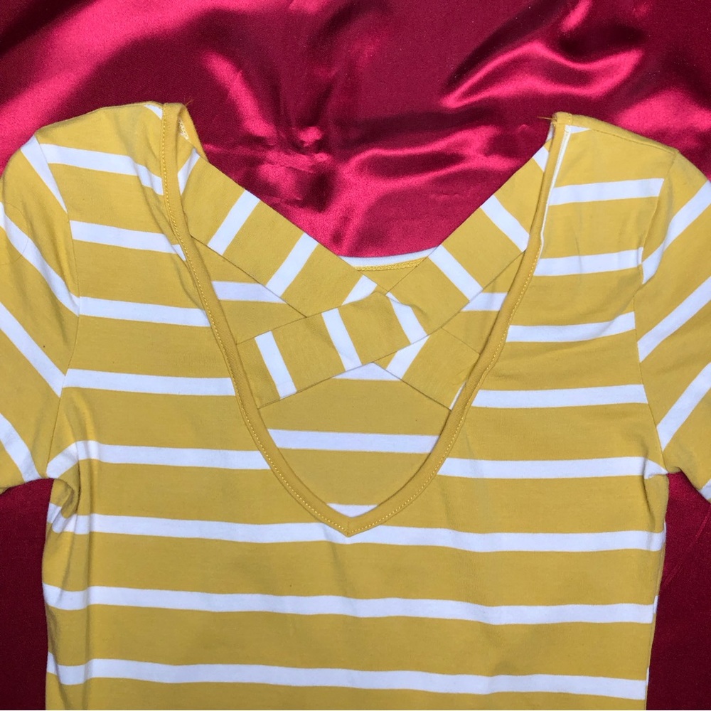 Feager Short Sleeve Stripe Knit Shift Dress - Picture 4 of 7